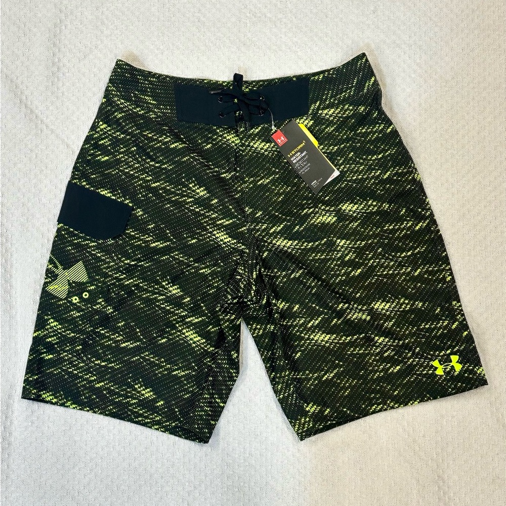 Under Armour Black and Yellow Storm Shorts Board Shorts